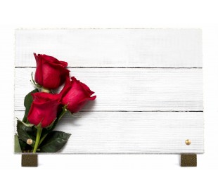 Plaque Funéraire Roses Rouges - Plaque Décès Roses Rouges • Phénix