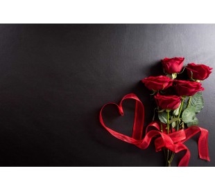 Plaque Funéraire Roses Rouges et Ruban 3 - Plaque Décès Fleurs