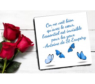 Plaque Jardin du Souvenir Papillons Bleus - Plaque Jardin du Souvenir Pas Cher
