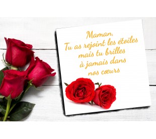Plaque Jardin du Souvenir Roses Rouges - Plaque Jardin du Souvenir Pas Cher