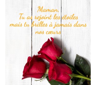 Plaque Jardin du Souvenir Roses Rouges et Bois - Plaque Jardin du Souvenir Pas Cher 3
