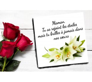 Plaque Jardin du Souvenir Fleurs de Lys Blanc - Plaque Jardin du Souvenir Pas Cher • Phénix