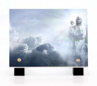 Plaque Funéraire Vierge et l'enfant - Plaque Funéraire Catholique • Phénix