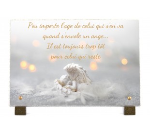 Plaque Funéraire Ange Blanc • plaquefunerairepersonnalisee.fr by Phénix
