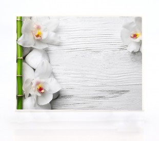 Plaque Funéraire Orchidées Et Bambou 4 • Plaque Décès Orchidées