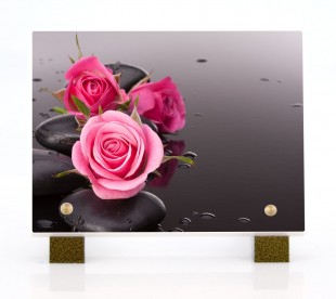 Plaque Funéraire Roses - Plaque Décès Roses 3 - Plaque Mortuaire Roses