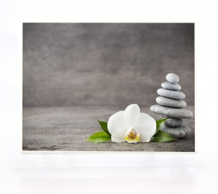 Plaque Funéraire Fleurs Orchidée 4 • Plaque Décès Orchidée Zen