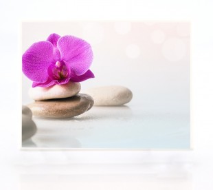Plaque Funéraire Orchidée Rose 4 • Plaque Décès Zen Orchidée