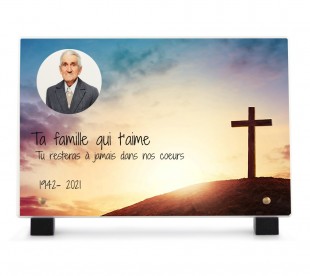 Plaque Funéraire Croix • Plaque Funéraire Catholique • plaquefunerairepersonnalisee.fr by Phénix