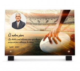 Plaque Funéraire Sport Rugby • Plaque Décès Rugby • plaquefunerairepersonnalisee.fr by Phénix