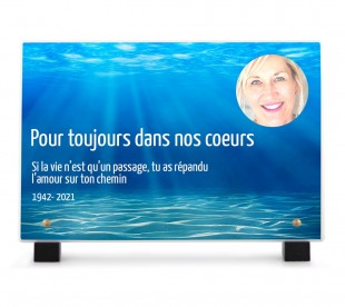 Plaque Funéraire Sous les Mers • Plaque Décès Plongeur • plaquefunerairepersonnalisee.fr by Phénix