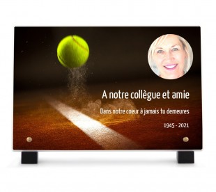 Plaque Funéraire Tennis • Plaque Décès Joueur Tennis • plaquefunerairepersonnalisee.fr by Phénix