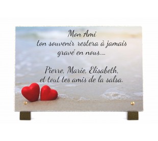 Plaque Funéraire Coeur dans l'Eau - Produits funéraires • plaquefunerairepersonnalisee.fr by Phénix