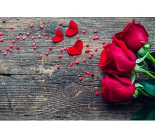 Plaque Funéraire Coeurs de Roses 3 - Produits Funéraires Coeur