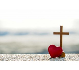 Plaque Funéraire Coeur et Croix 3 - Produits Funéraires Catholiques