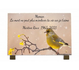 Plaque Funéraire Oiseau Jaune - Produits Funéraires Oiseaux • Phénix